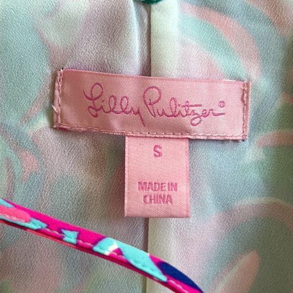 Lilly Pulitzer Lela Silk Dress in gorgeous, colorful Psychedelic Sunshine Print - Picture 5 of 14